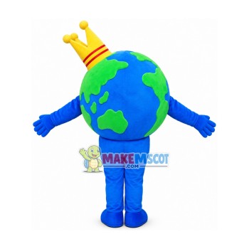 Little Earth With Crown Mascot Costume