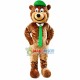Gentle Bear With Green Tie Mascot Costume Gentle Bear With Green Tie Mascot Costume