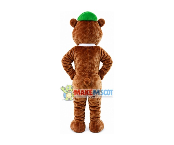 Gentle Bear With Green Tie Mascot Costume Gentle Bear With Green Tie Mascot Costume