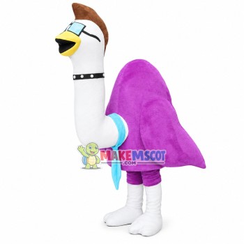 Punk Ostrich With Choker Mascot Costume Punk Ostrich With Choker Mascot Costume