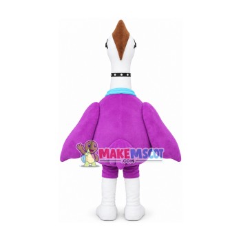 Punk Ostrich With Choker Mascot Costume Punk Ostrich With Choker Mascot Costume