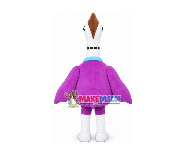 Punk Ostrich With Choker Mascot Costume Punk Ostrich With Choker Mascot Costume