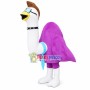 Punk Ostrich With Choker Mascot Costume