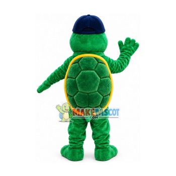 Sinewy Turtle With Cap Mascot Costume Sinewy Turtle With Cap Mascot Costume
