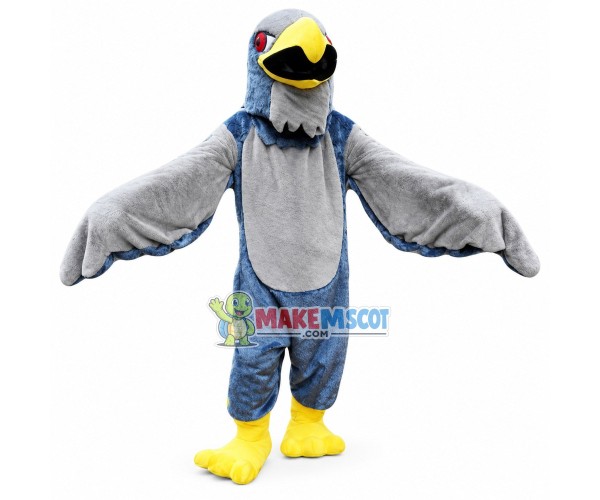 Gray & Dark Blue Flying Eagle Mascot Costume Gray & Dark Blue Flying Eagle Mascot Costume