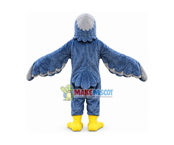 Gray & Dark Blue Flying Eagle Mascot Costume Gray & Dark Blue Flying Eagle Mascot Costume