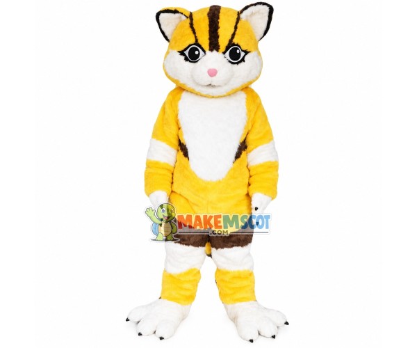 Trembling Yellow Cat Mascot Soft Costume Trembling Yellow Cat Mascot Soft Costume
