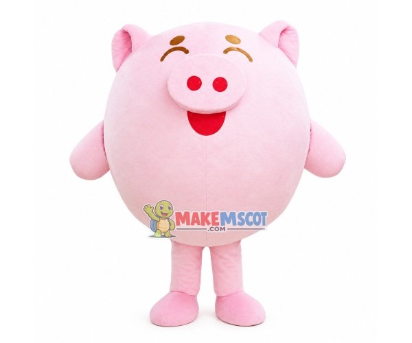 Smiley Eyes Cartoon Pig Mascot Costume Smiley Eyes Cartoon Pig Mascot Costume
