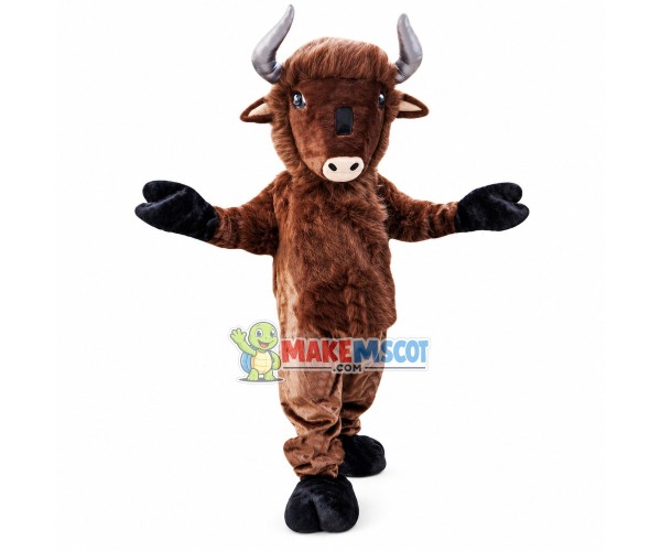 Silver Horns Yak Mascot Costume Silver Horns Yak Mascot Costume