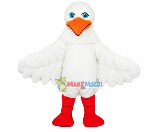 Soft Furry White Bird Mascot Costume Soft Furry White Bird Mascot Costume