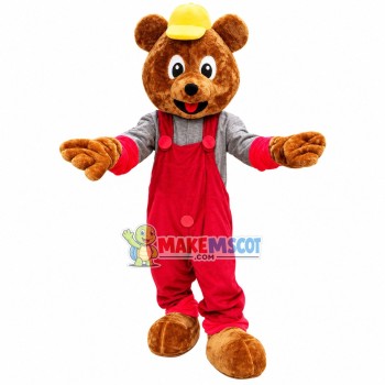 Lovely Bear In The Rompers Mascot Costume