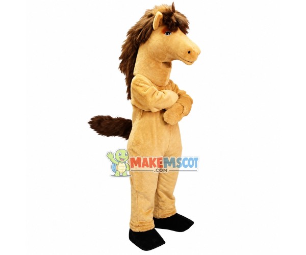 Standoffish Brown Horse Mascot Costume Standoffish Brown Horse Mascot Costume