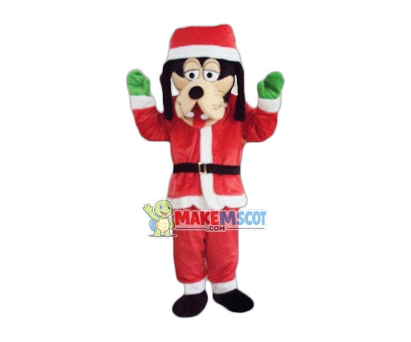 Christmas Goofy Dog Mascot Costume Christmas Goofy Dog Mascot Costume
