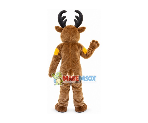 Muscular Golden Reindeer Mascot Costume