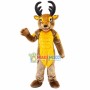 Muscular Golden Reindeer Mascot Costume
