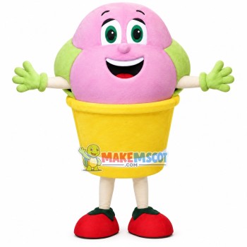 Cup Ice Cream Mascot Costume Cup Ice Cream Mascot Costume