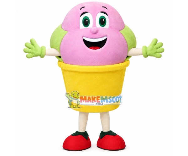 Cup Ice Cream Mascot Costume Cup Ice Cream Mascot Costume