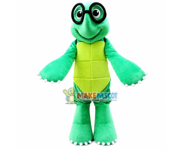 Knowledgeable Green Turtle Mascot Costume Knowledgeable Green Turtle Mascot Costume