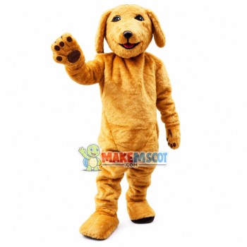 Delighted Brown Dog Mascot Costume Delighted Brown Dog Mascot Costume