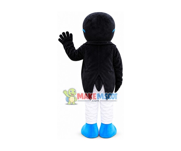 Social Penguin In Jacket Mascot Costume