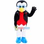 Social Penguin In Jacket Mascot Costume