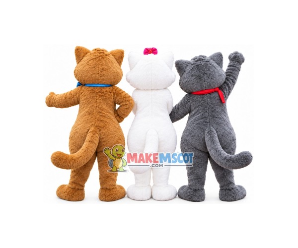 Elegant Furry Cat Mascot Costume