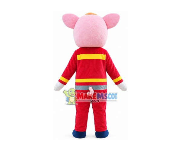 Great Firemen Pig Mascot Costume Great Firemen Pig Mascot Costume