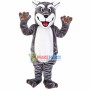 Excited Gray Wolf Mascot Adult Costume