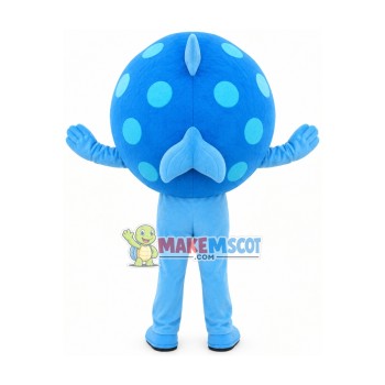 Swollen Blue Pufferfish Mascot Costume Swollen Blue Pufferfish Mascot Costume