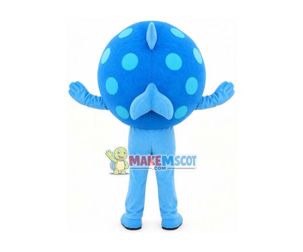 Swollen Blue Pufferfish Mascot Costume Swollen Blue Pufferfish Mascot Costume