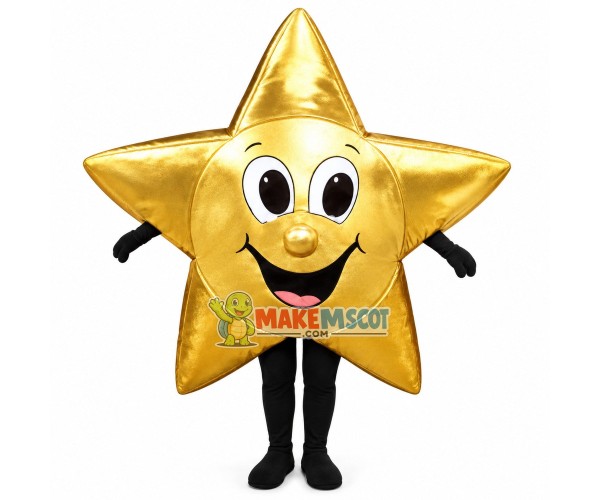Golden Five-pointed Star Mascot Costume Golden Five-pointed Star Mascot Costume