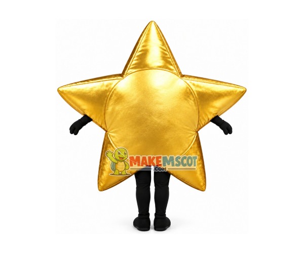 Golden Five-pointed Star Mascot Costume Golden Five-pointed Star Mascot Costume