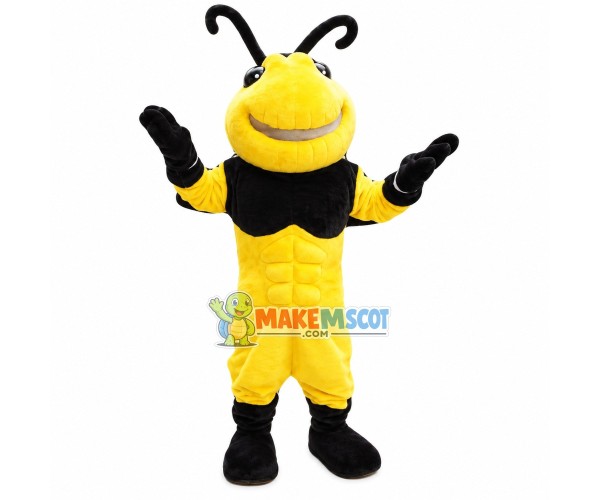 Strong Muscle Bee Mascot Costume