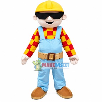 Construction Engineer Mascot Costume Construction Engineer Mascot Costume