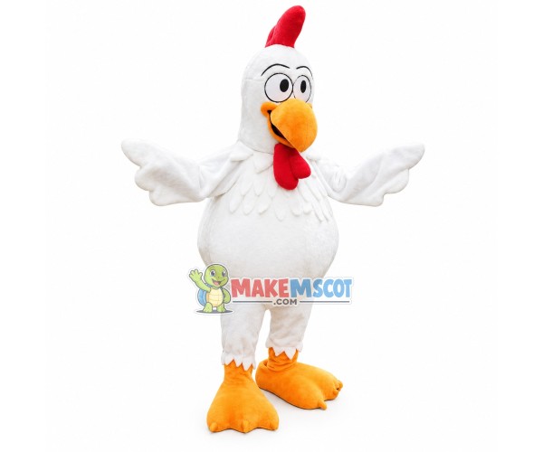 Arrogant Chicken With Big Eyes Mascot Costume