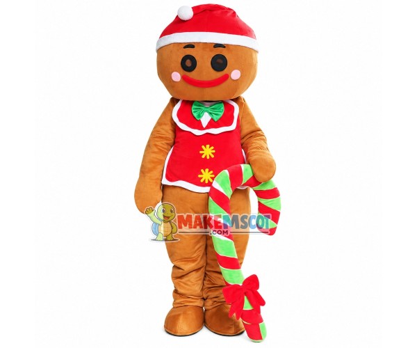 Gingerbread Man Candy Cookie Mascot Costume Gingerbread Man Candy Cookie Mascot Costume
