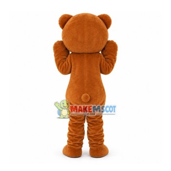 Funny Bear With Thick Eyebrows Mascot Costume Funny Bear With Thick Eyebrows Mascot Costume