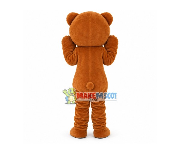 Funny Bear With Thick Eyebrows Mascot Costume Funny Bear With Thick Eyebrows Mascot Costume