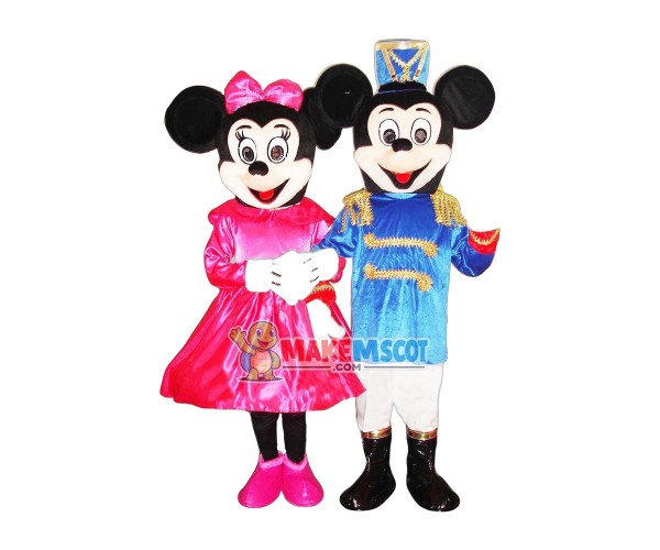 Dressed Up Mickey Couples Mascot Costume Dressed Up Mickey Couples Mascot Costume