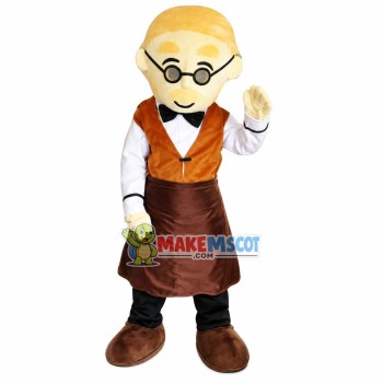 Blond Coffee Shop Clerk Mascot Costume