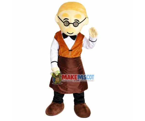 Blond Coffee Shop Clerk Mascot Costume Blond Coffee Shop Clerk Mascot Costume
