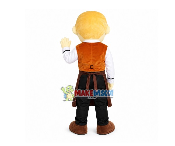 Blond Coffee Shop Clerk Mascot Costume Blond Coffee Shop Clerk Mascot Costume