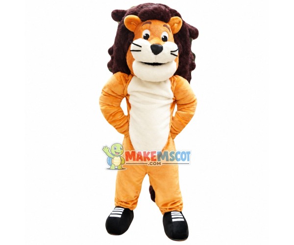 Flexible Lion With Shoes Mascot Costume Flexible Lion With Shoes Mascot Costume