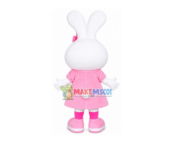 Cute Rabbit Mascot Costume Wearing Pink Dress Cute Rabbit Mascot Costume Wearing Pink Dress