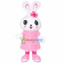 Cute Rabbit Mascot Costume Wearing Pink Dress