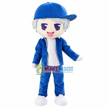 Energetic Adventure Boy Mascot Costume Energetic Adventure Boy Mascot Costume