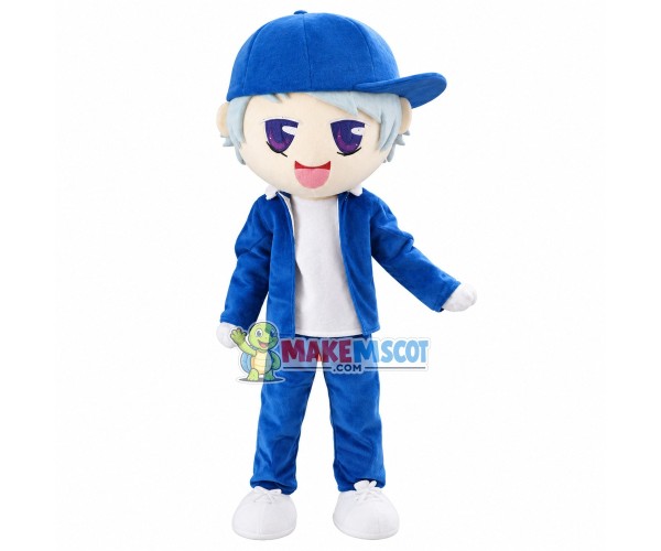 Energetic Adventure Boy Mascot Costume Energetic Adventure Boy Mascot Costume