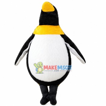 Looking Up Penguin With Collar Mascot Costume Looking Up Penguin With Collar Mascot Costume