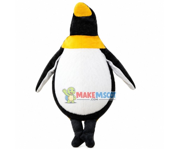 Looking Up Penguin With Collar Mascot Costume Looking Up Penguin With Collar Mascot Costume