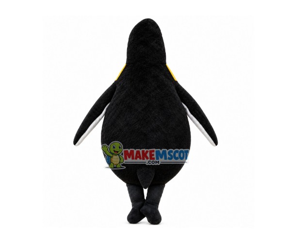 Looking Up Penguin With Collar Mascot Costume Looking Up Penguin With Collar Mascot Costume